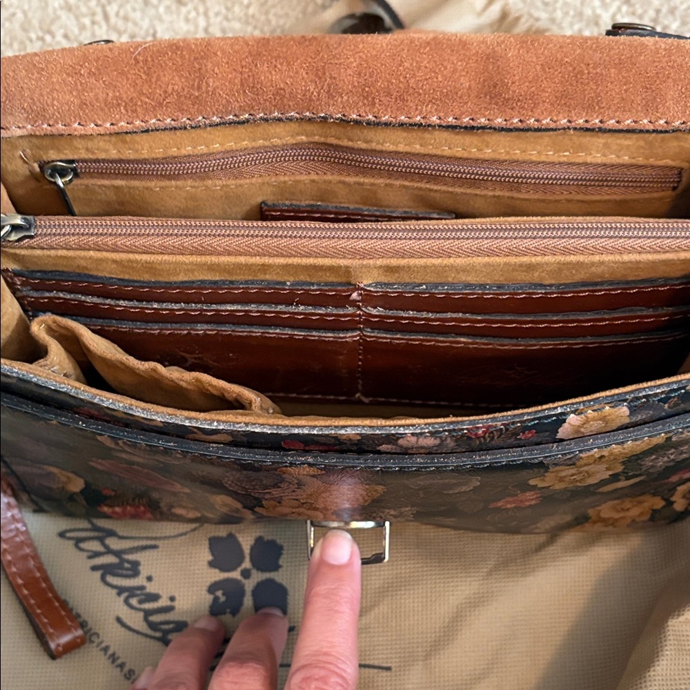 Patricia Nash Black and Yellow Floral Crossbody Bag - Picture 2 of 5